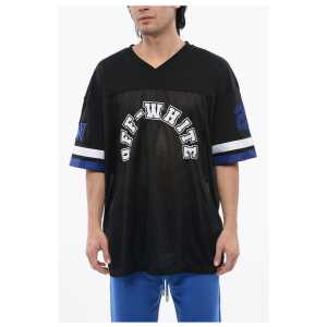 Off-White Embroidered Mesh FOOTBALL T-shirt