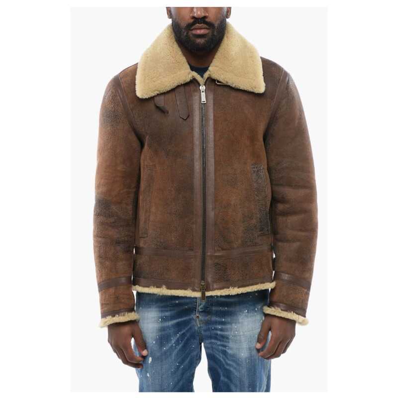 Dsquared² Craquelé Leeather Shearling Jacket, theFeinheit