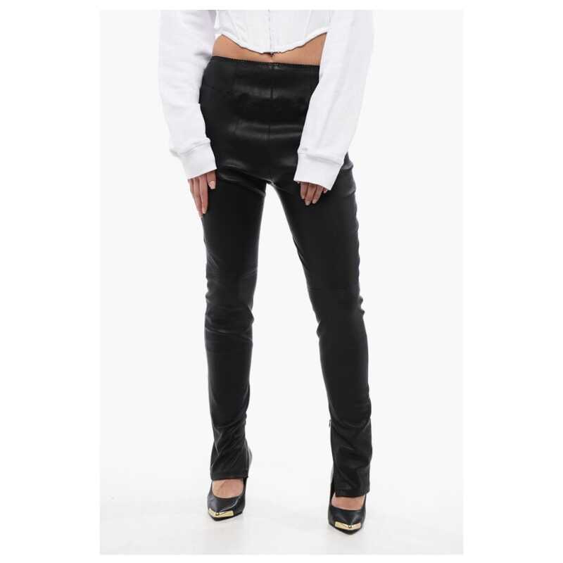 Dsquared² Leather Leggings with Zipped Ankle, theFeinheit