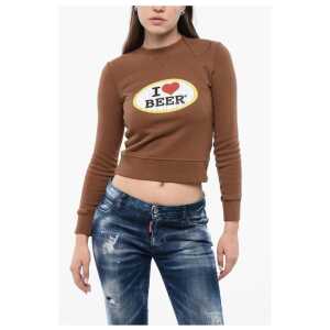 Dsquared² Cropped Crew-neck Sweatshirt with Print