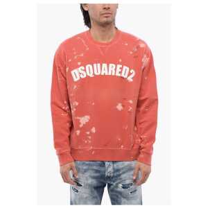 Dsquared² Logo Print Distressed Effect Crewneck Sweatshirt