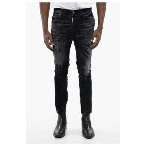 Dsquared² Distressed SKATER Denims with Flocked Detail
