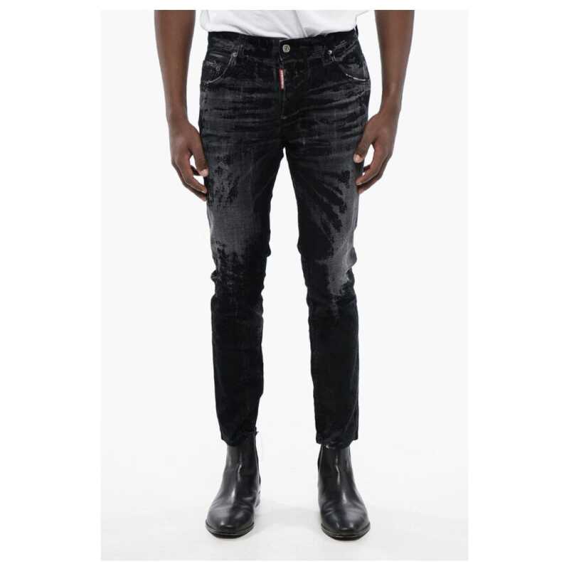 Dsquared² Distressed SKATER Denims with Flocked Detail, theFeinheit