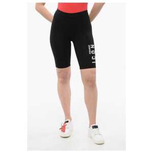 Dsquared² ICON Stretch Cotton Biker Shorts with Printed Logo