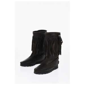 Dsquared² Leather FRINGES Mid Boots