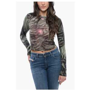 Diesel RED TAG Ribbed T-BANES-NC Crew-neck T-shirt with Long Sleeve