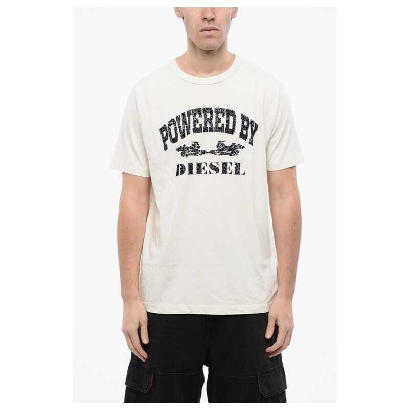 Diesel RED TAG Cotton T-RUST Crew-neck T-shirt with Velvet Detail, theFeinheit