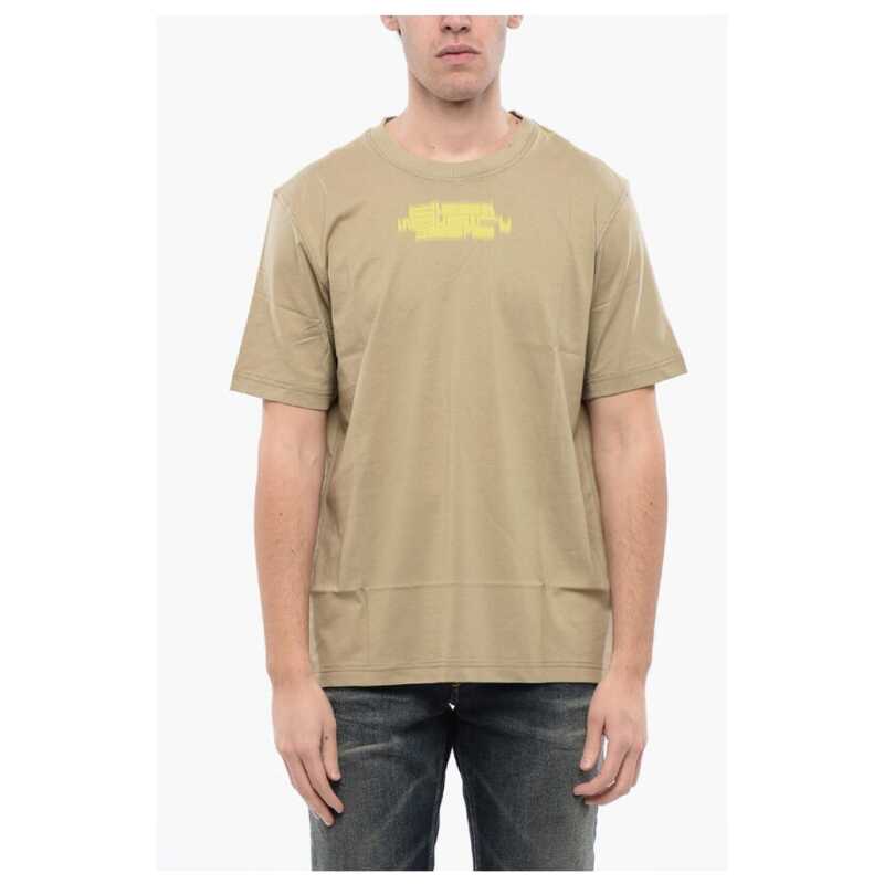 Diesel RED TAG Cotton T-JUST-SLITS-N6 Crew-neck T-shirt with Print, theFeinheit