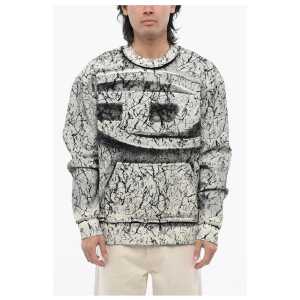 Diesel RED TAG Cracked Effect S-MACOVAL Crew-neck Sweatshirt
