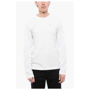 Diesel Long Sleeves Cotton T-DIEGOR-LS-MICRODIV Crew-neck T-shirt