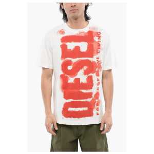 Diesel Lightweight Cotton T-JUST-E16 Crew-neck T-Shirt with Bleed-T
