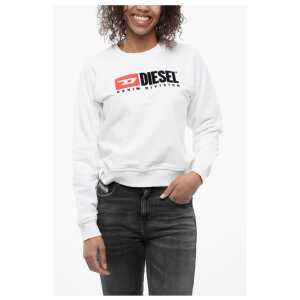 Diesel Crew Neck Cropped Sweatshirt with Lettering Logo