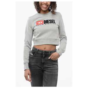 Diesel Crew Neck Cropped Sweatshirt with Lettering Logo