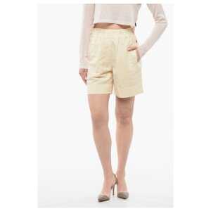 Woolrich Linen Blend Shorts with Elastic Waistband