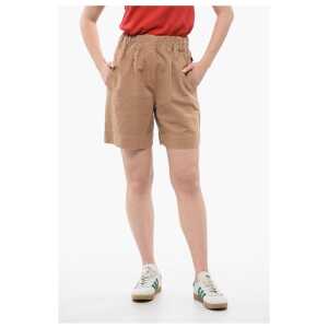 Woolrich Linen Blend Shorts with Elastic Waistband