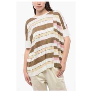 Woolrich Striped Linen Crew Neck T-Shirt