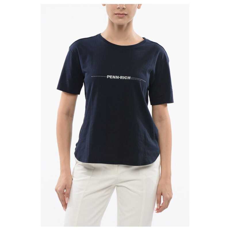 Woolrich PENN-RICH Printed Logo Cotton T-Shirt with Microstuds, theFeinheit
