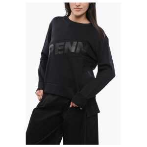 Woolrich PENN-RICH Crew Neck Cotton Blend Sweatshirt with Printed Log