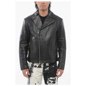 Alexander McQueen Brushed Leather Quilted Biker Jacket