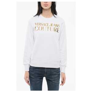 Versace JEANS COUTURE Crew Neck MIRROR Sweatshirt with Lamè Logo