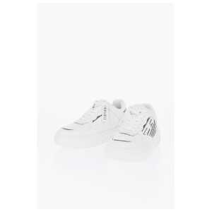 Armani Leather Low-Top Sneakers With Metallic Details