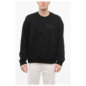Armani EMPORIO Crew Neck NOIR Sweatshirt with Beaded Embroidery