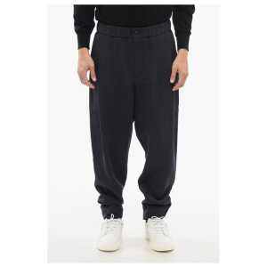 Armani GIORGIO Single-pleated Pure Linen Pants with Elastic Waistba