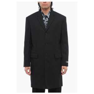 Versace Twill Virgin Wool Slim Fit Coat