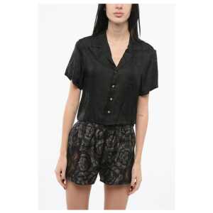 Versace Satin Pyjama Top with Barocco Motif