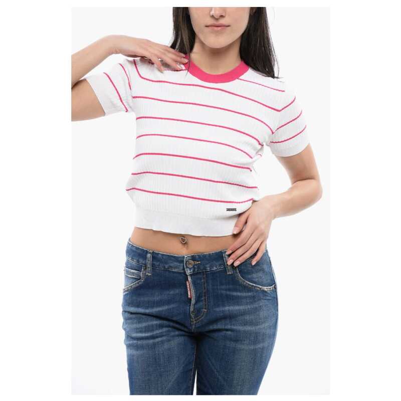 Dsquared² Awning Striped Knitted Crop Top, theFeinheit