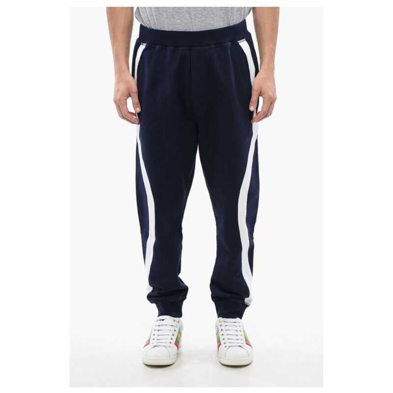 Dsquared² Contrasting Band Relax Fit Brushed Cotton Joggers, theFeinheit