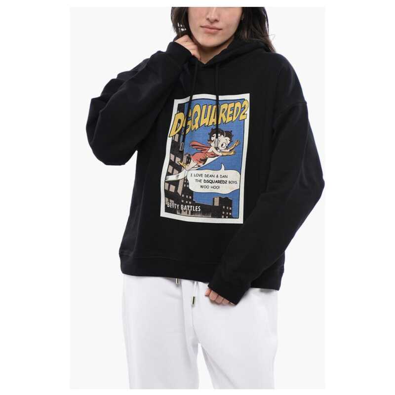 Dsquared² Brushed Cotton BETTY BATTLES Oversized Hoodie, theFeinheit