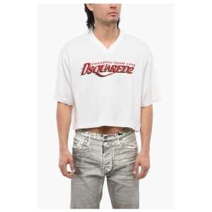 Dsquared² Printed Football Fit Cropped T-shirt