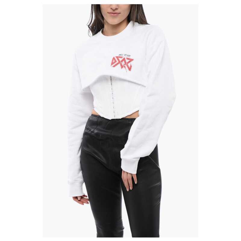 Dsquared² Cropped Fit ROCK Sweatshirt with Corset Detail, theFeinheit
