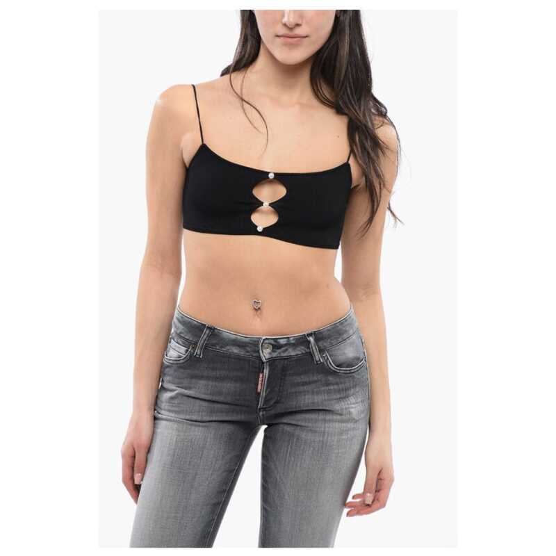 Dsquared² Cut-out Bras Top with Pearls, theFeinheit