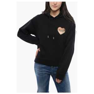 Dsquared² Brushed Cotton Hoodie with See Through Insert