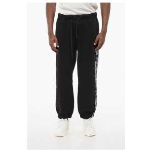 Versace JEANS COUTURE Cotton Sweatpants with Side Logoed Bands