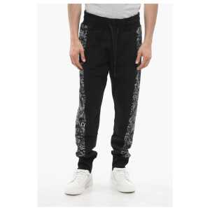 Versace JEANS COUTURE Cotton Sweatpants with Side Monogram Inserts