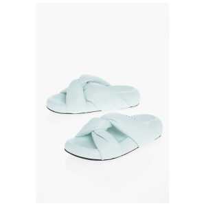 Marni Leather Padded Sliders with Chunky Sole