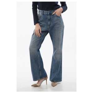 Balmain Cropped Fit Bootcut Denims with Delavè Design