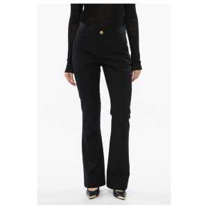 Balmain Flare-Fit Pants With Jewel Buttons
