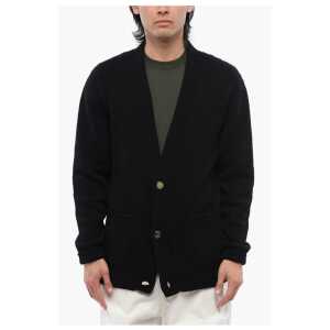 Balmain Wool Blend Cardigan with Jacquard Logo