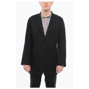 Yohji Yamamoto Multipocketed Half-lined Coat with Decorative Buttons