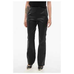 Rag&Bone Leather Flared Fit SIMONE Pants with Back Zip