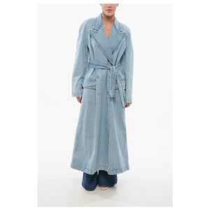 Dries Van Noten Double-breasted Denim Coat with Belt
