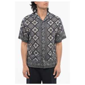 Etro Cotton MAIOLICA Bowling Shirt with Geometric Pattern