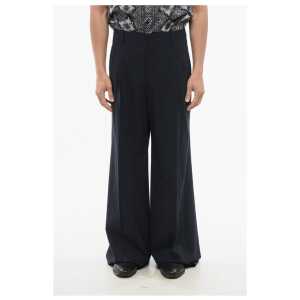 Etro Double-pleated Wool Blend Pants with Belt Loops