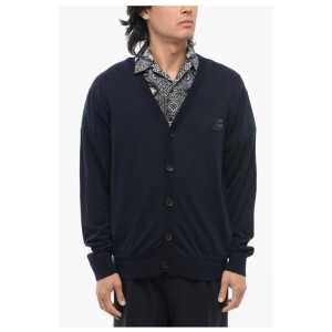 Etro Cashmere Blend Cardigan with Embroidered Logo
