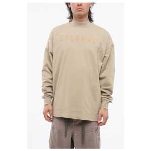 Fear Of God Crew Neck ETERNAL T-Shirt with Cuffs and Flocked Logo