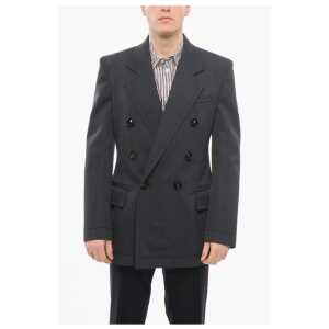 Bottega Veneta Double-breasted Twill Wool Blazer with Visible Stitchings